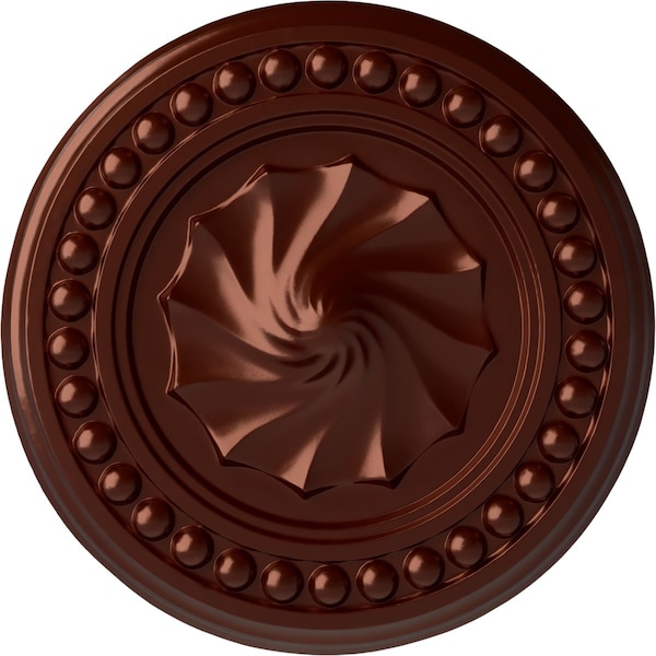 Ekena Millwork Foster Shell Ceiling Medallion (Fits Canopies up to 9 5/8"), 15 3/4"OD x 2"P, Antique Copper CM15FOACS - main